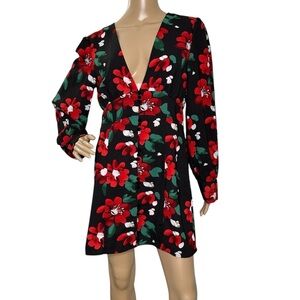 Urban Outfitters long sleeve v neck mini dress large